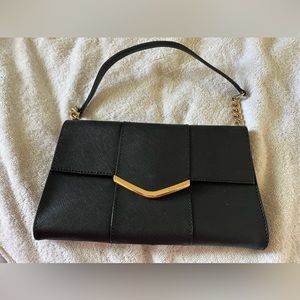 Calvin Klein On My Corner Saffiano Clutch In Black